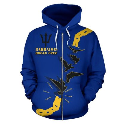 Barbados Zip Up Hoodie Break Free Style