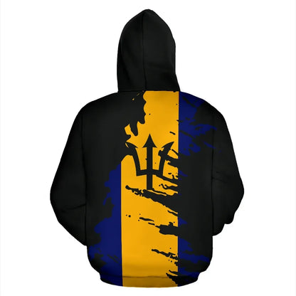 Barbados Hoodie Flag Painting Hoodie Zip Up