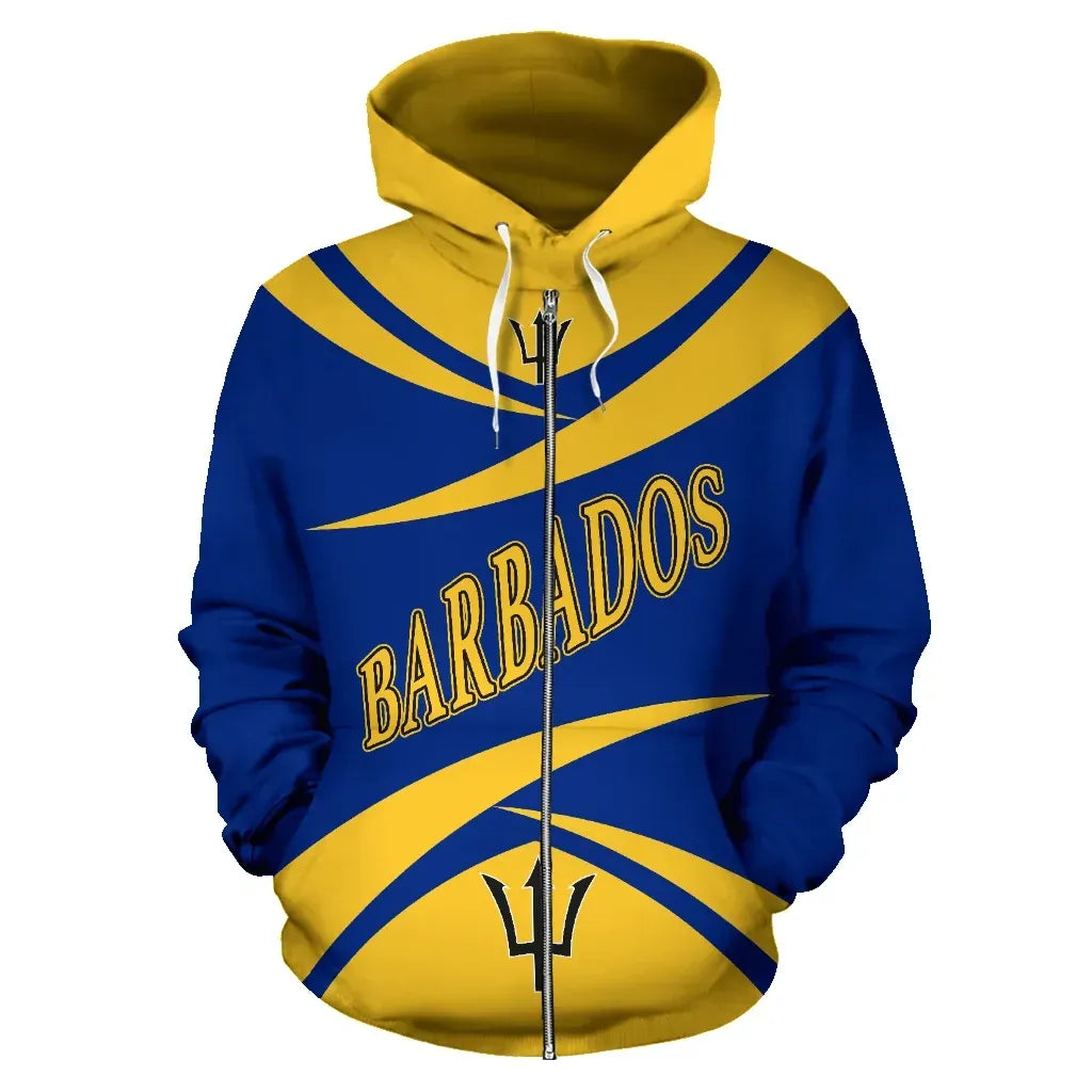 Barbados All Over Zip Up Hoodie Thorny Style