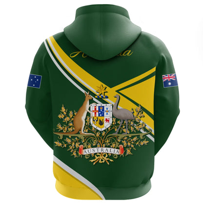 Australia Full Zip Hoodie, Australia Coat Of Arms Victory