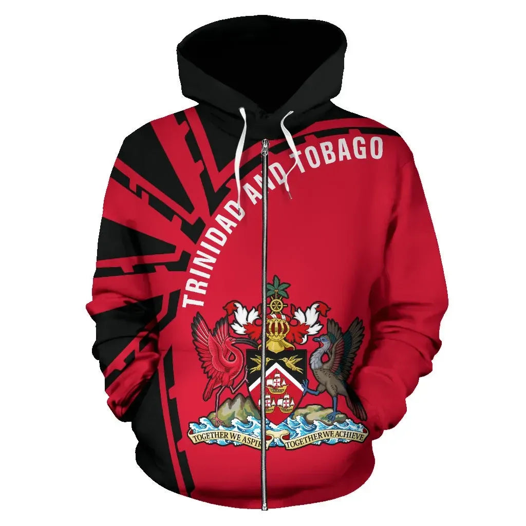 Trinidad and Tobago Zip Up Hoodie Tornado 2 Style