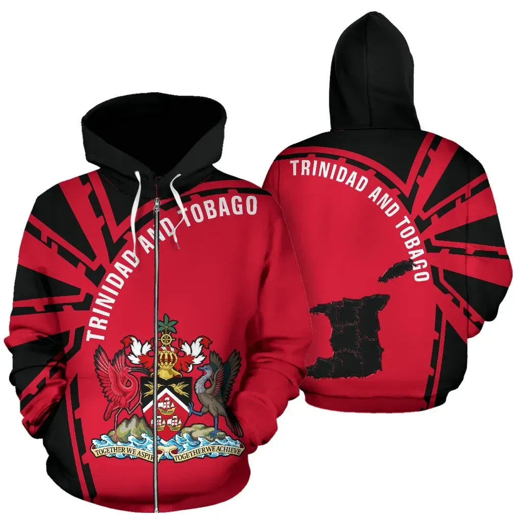 Trinidad and Tobago Zip Up Hoodie Tornado 2 Style