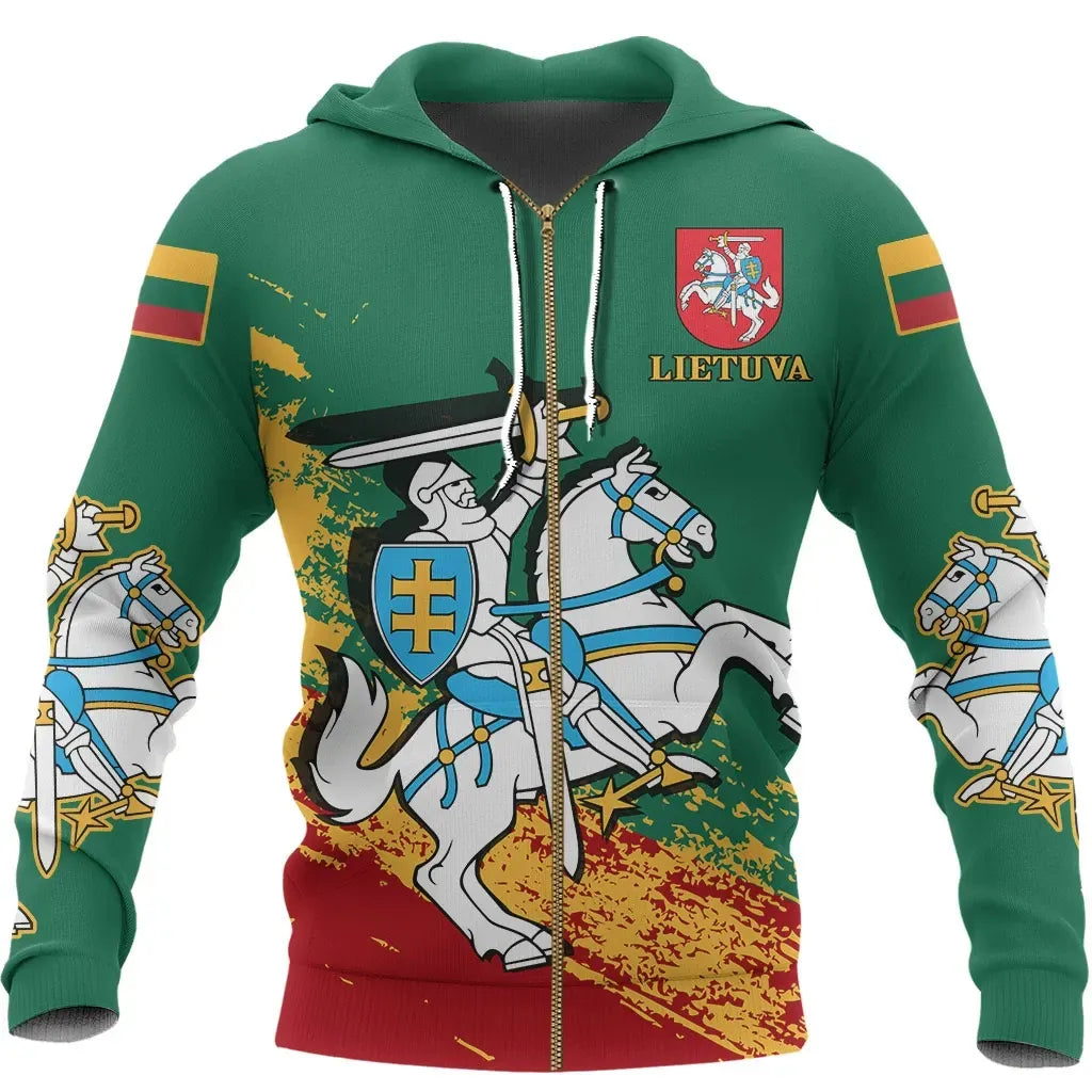 (Lietuva) Lithuania Special Zipper Hoodie