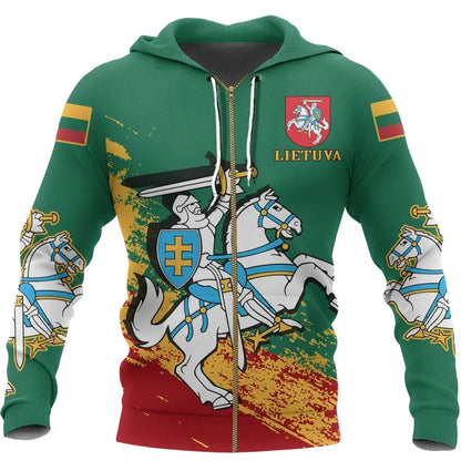 (Lietuva) Lithuania Special Zipper Hoodie