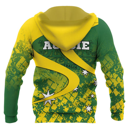 Australia Zip Up Hoodie Australia National Color Hoodie Unisex