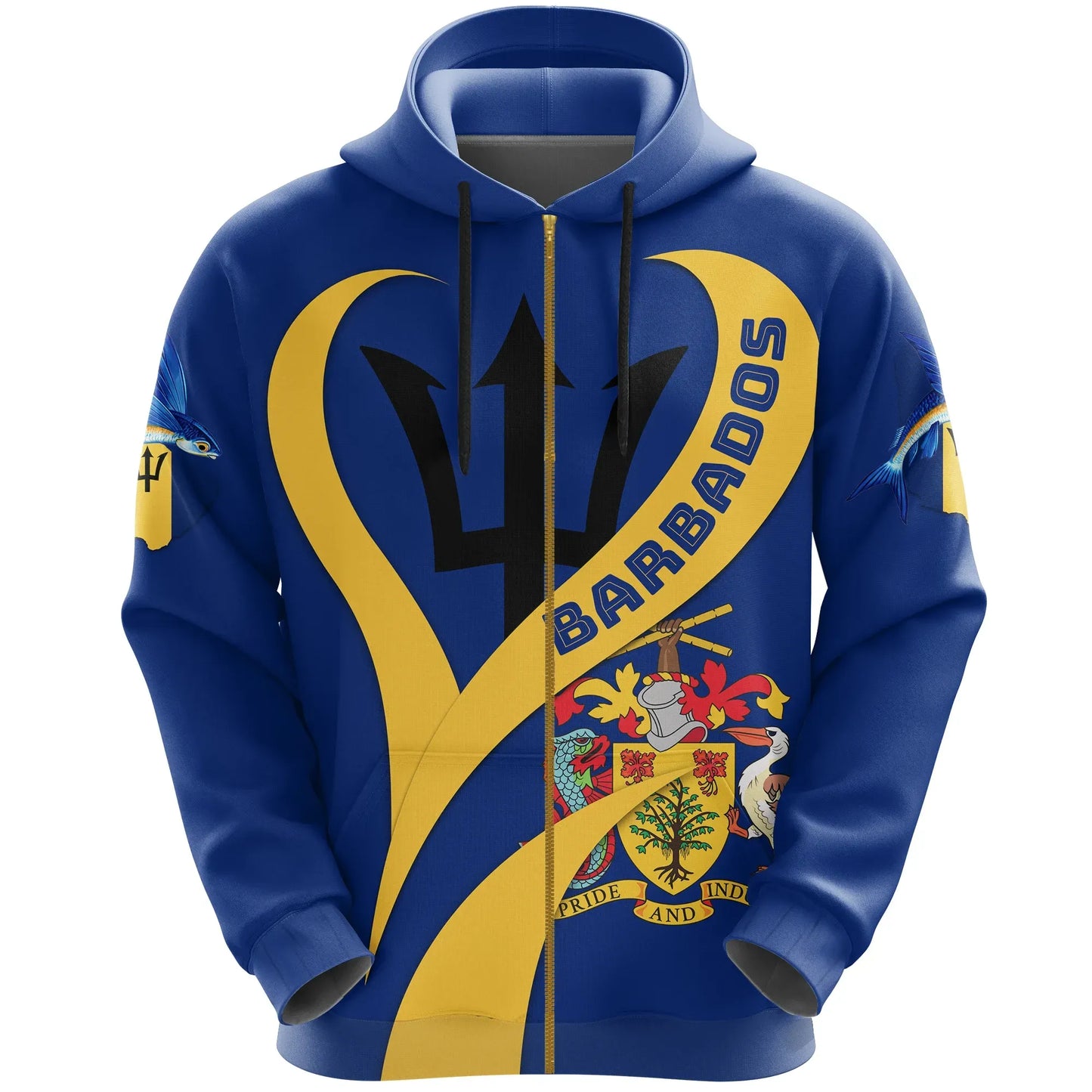 Barbados Heart Shape Zip Hoodie