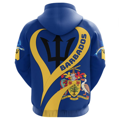 Barbados Heart Shape Zip Hoodie
