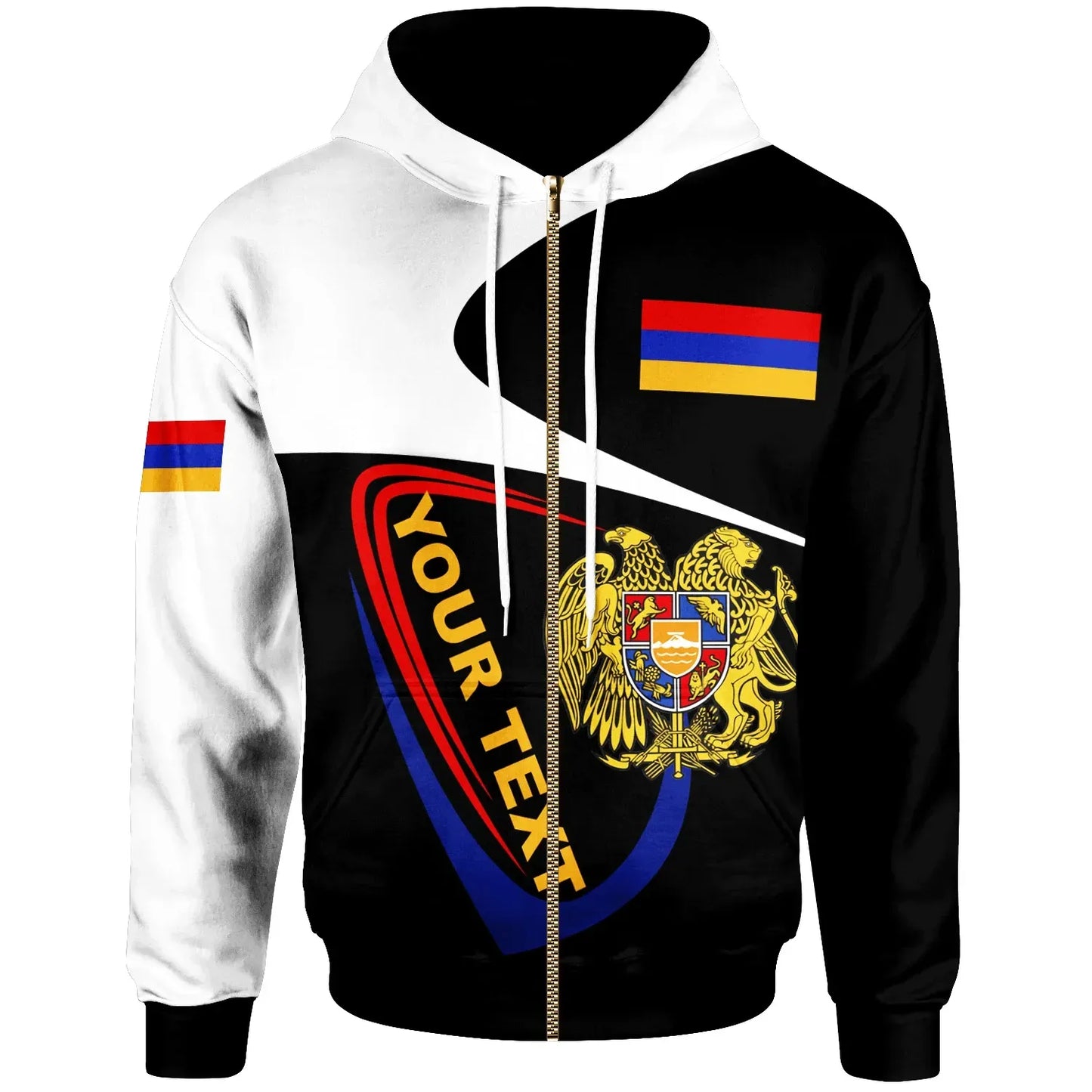 Armenia Custom Personalised Zip Up Hoodie Lunisolar Style