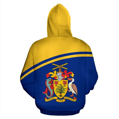 Barbados All Over Zip Up Hoodie Curve Version