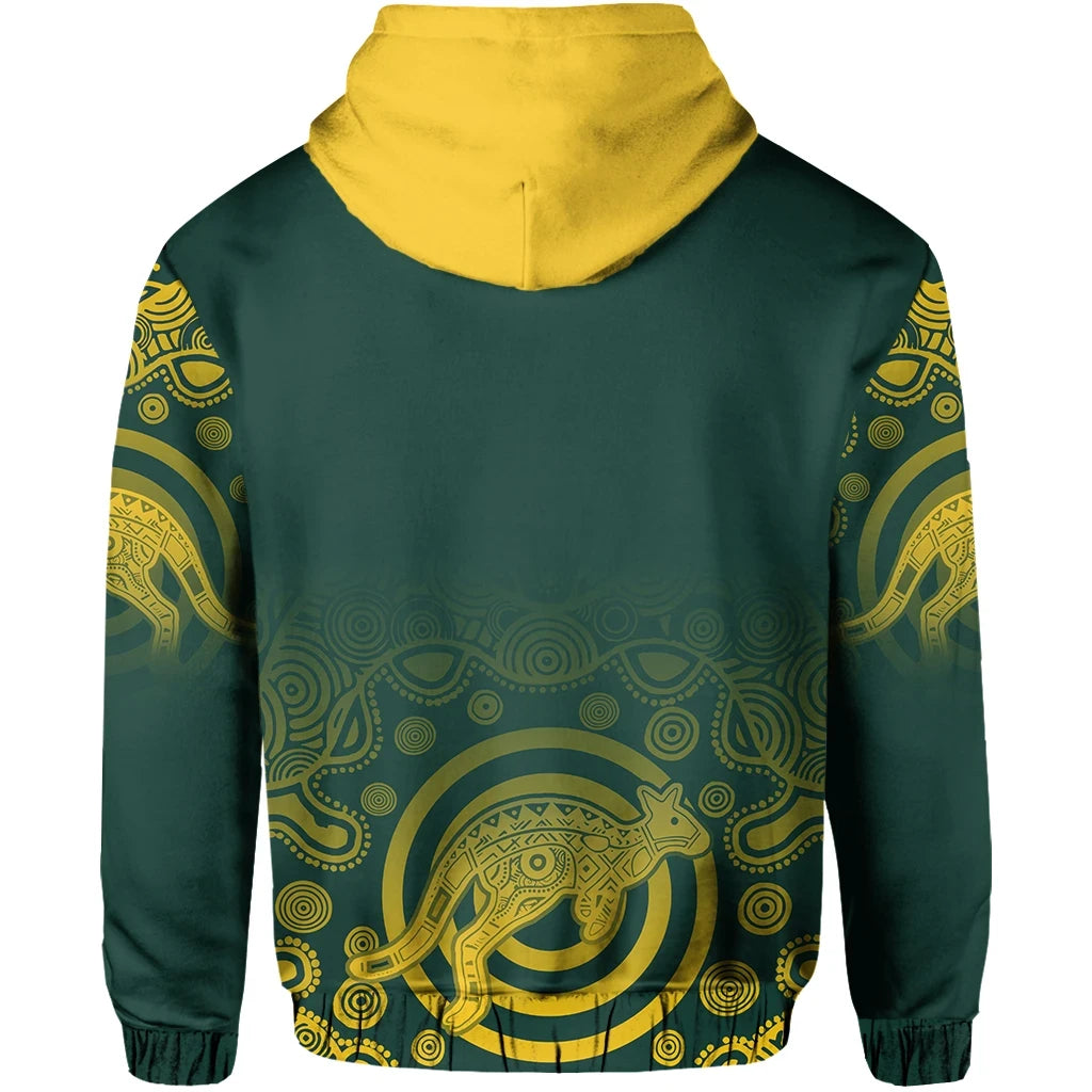 Australia Zip Up Hoodie Coat Of Arms Rugby Styl