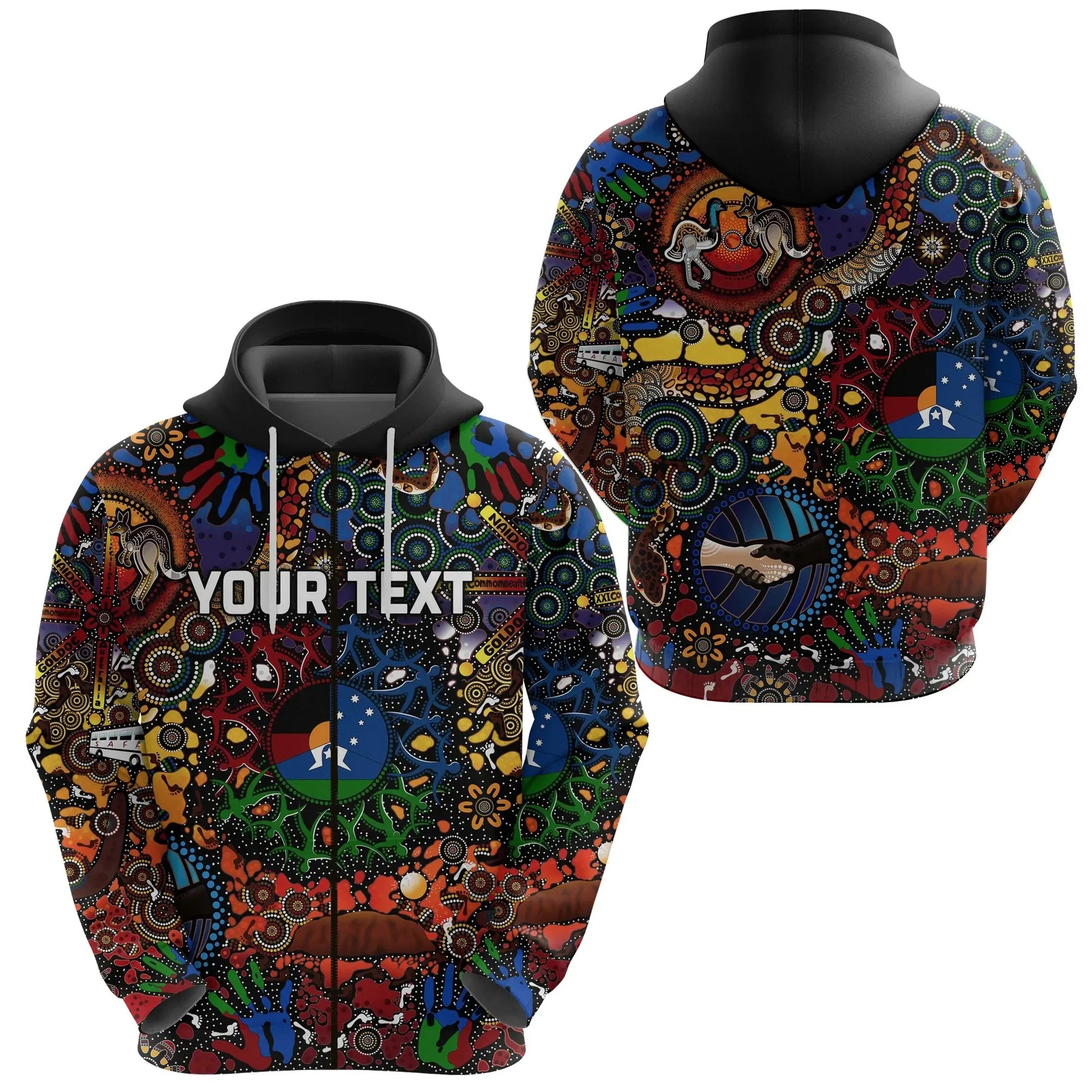 Custom Personalised Australia Naidoc Week 2021 Zip Hoodie Indigenous Be Proud