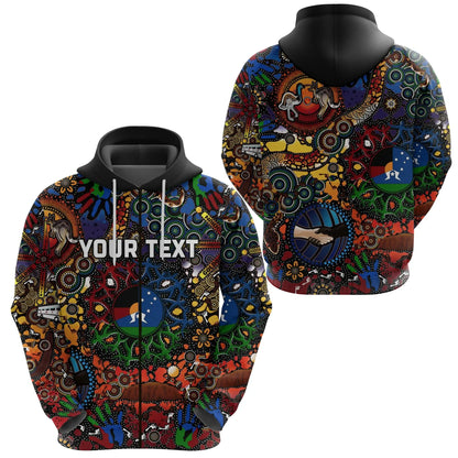 Custom Personalised Australia Naidoc Week 2021 Zip Hoodie Indigenous Be Proud