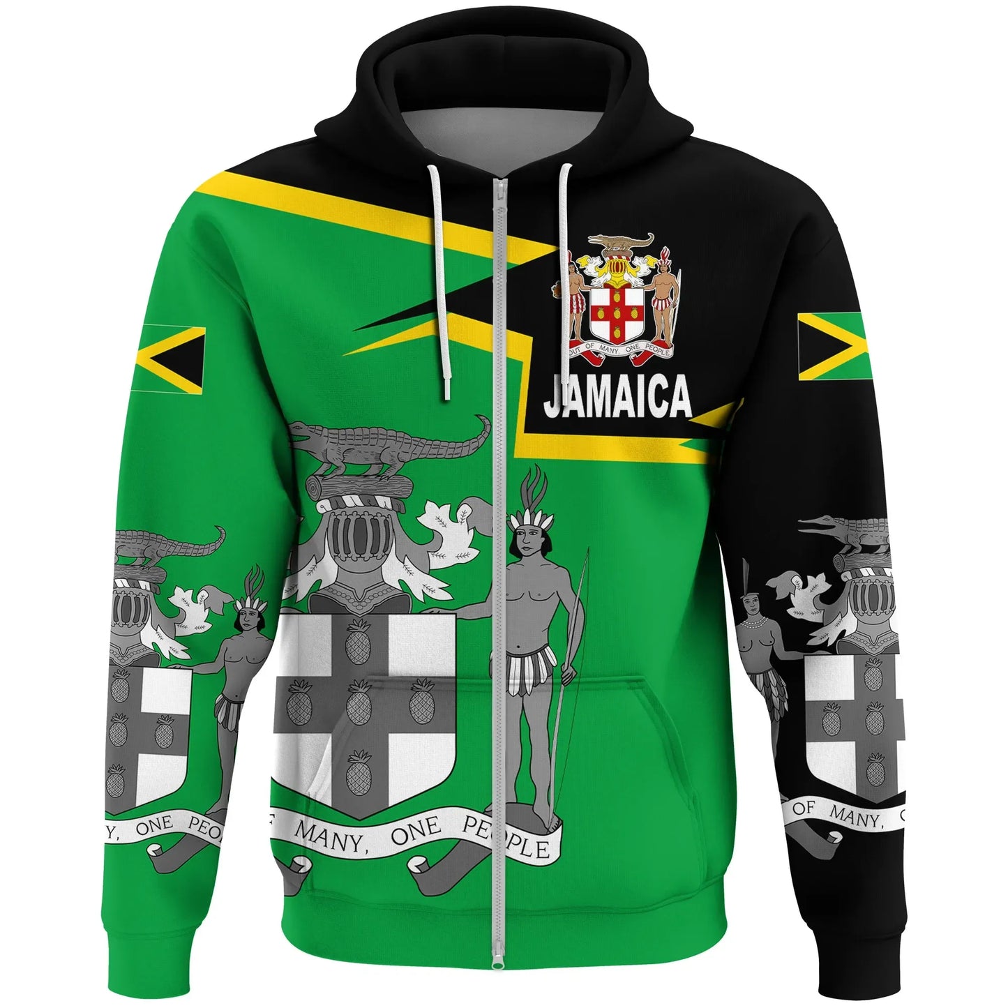 Jamaica Zip Hoodie Coat Of Arms New Style 7