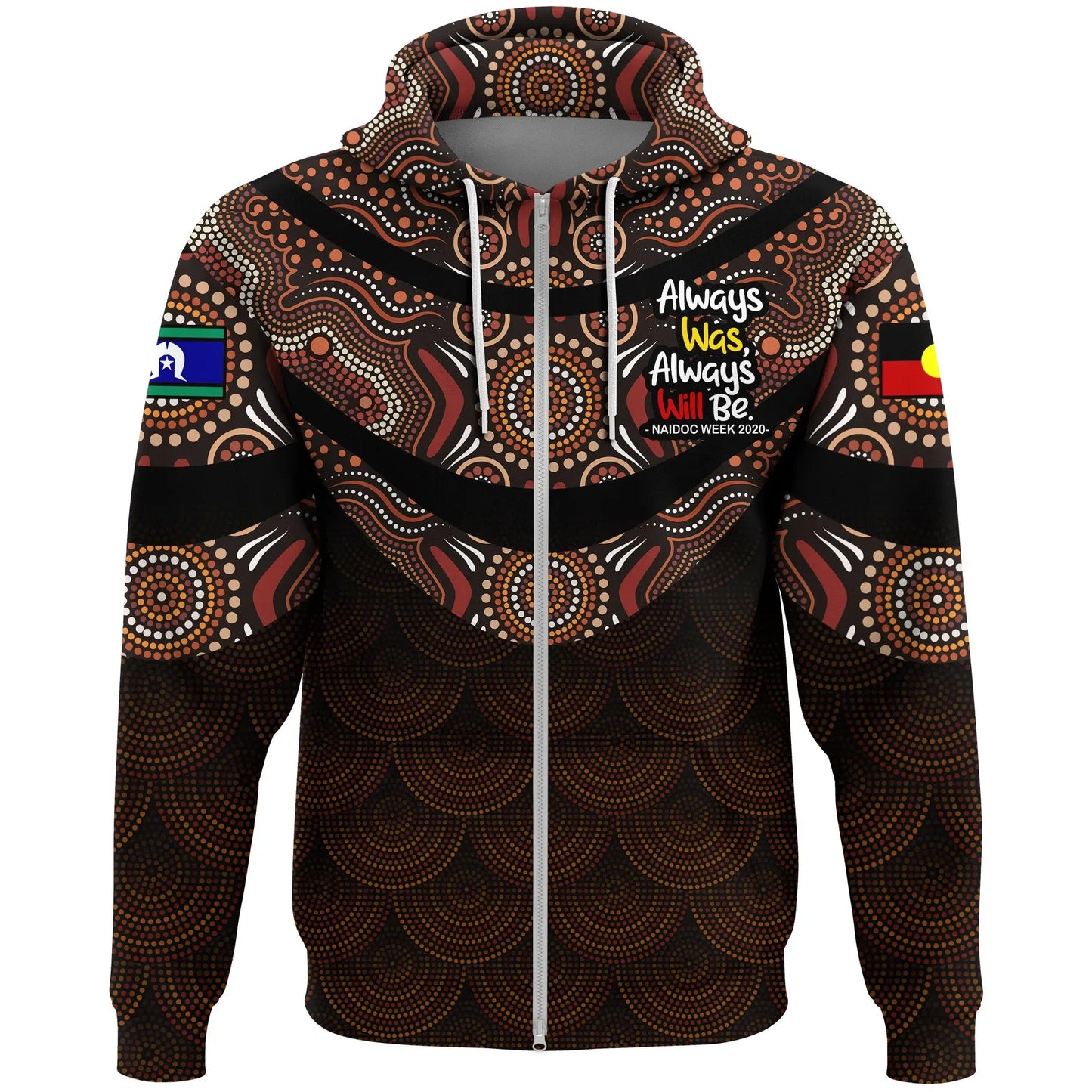 Australia Aboriginal Zip Hoodie Australia Naidoc Week Indigenous