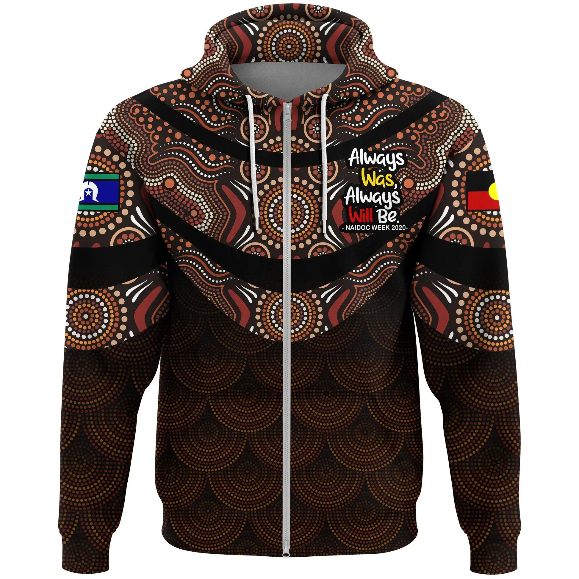 Australia Aboriginal Zip Hoodie Australia Naidoc Week Indigenous