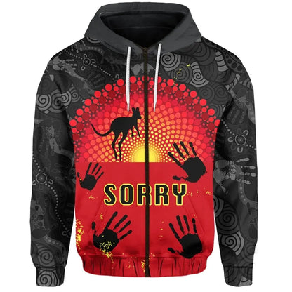 National Sorry Day Zip Hoodie Version 02 Australian Aboriginal