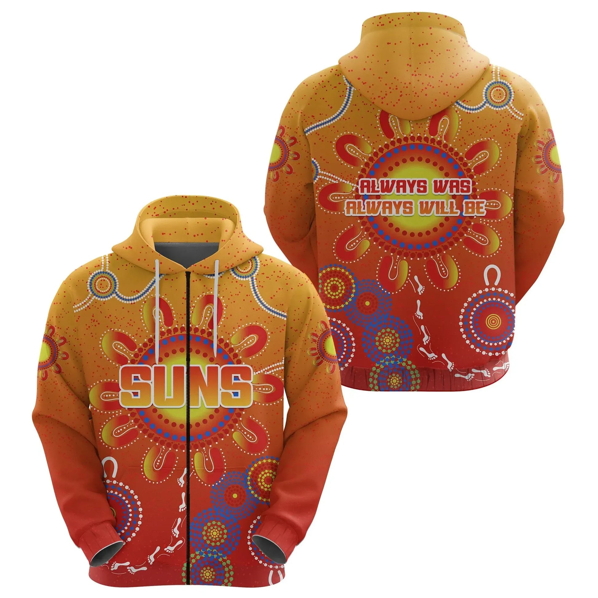 Naidoc Suns Zip Hoodie Gold Coast Indigenous Style