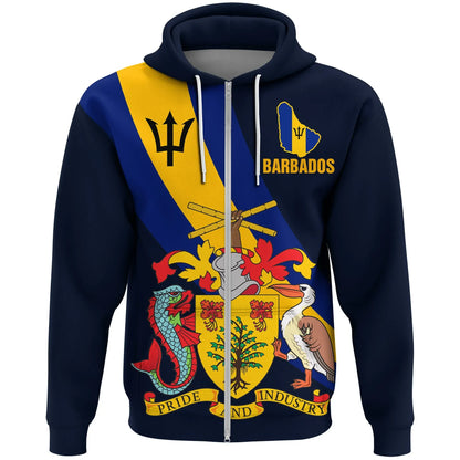 Barbados Special Flag Zip Hoodie