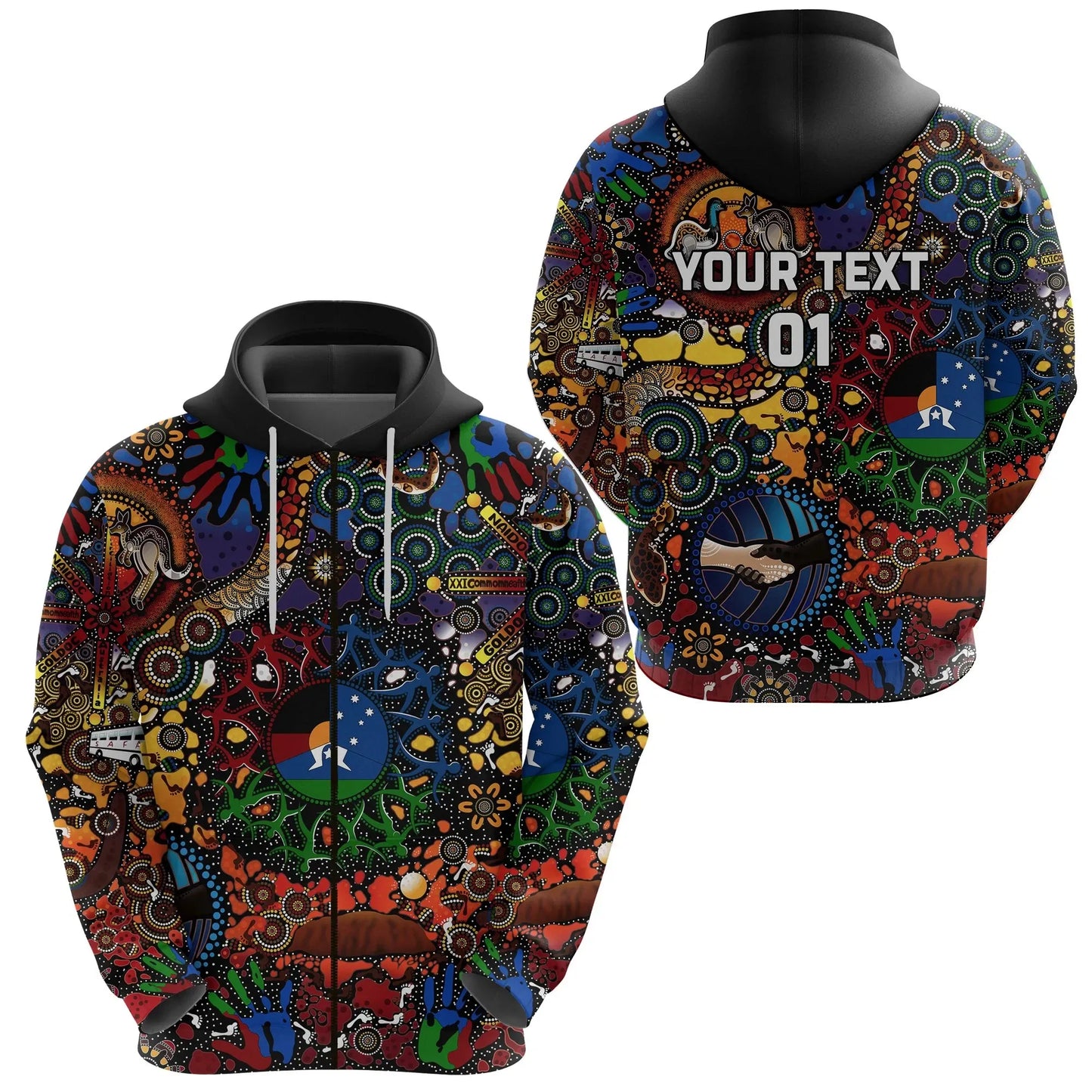Custom Personalised Australia Naidoc Week 2021 Zip Hoodie Indigenous Be Proud, Custom Text And Number