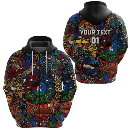 Custom Personalised Australia Naidoc Week 2021 Zip Hoodie Indigenous Be Proud, Custom Text And Number