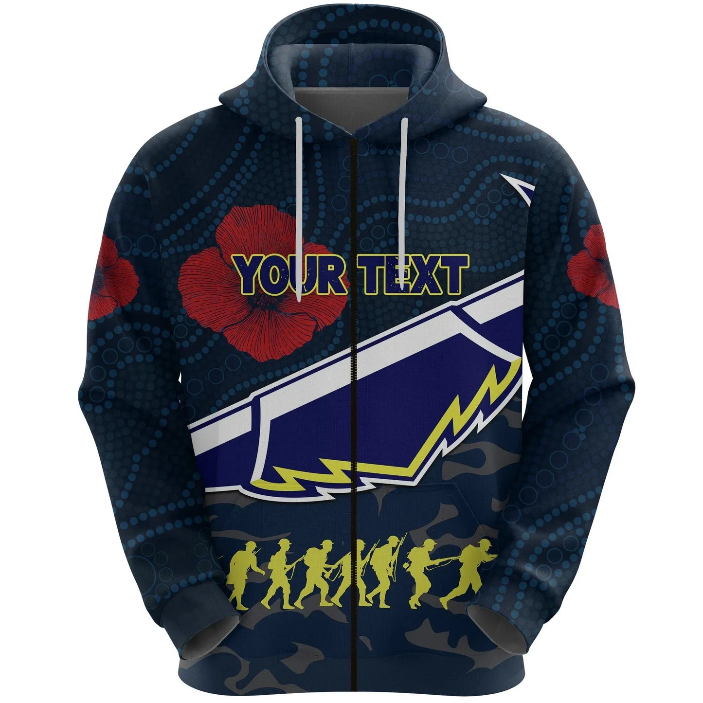 Custom Personalised Cowboys Zip Hoodie Anzac Country Style