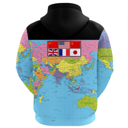 Barbados Zip Hoodie Barbados Map Unisex Zip Hoodie