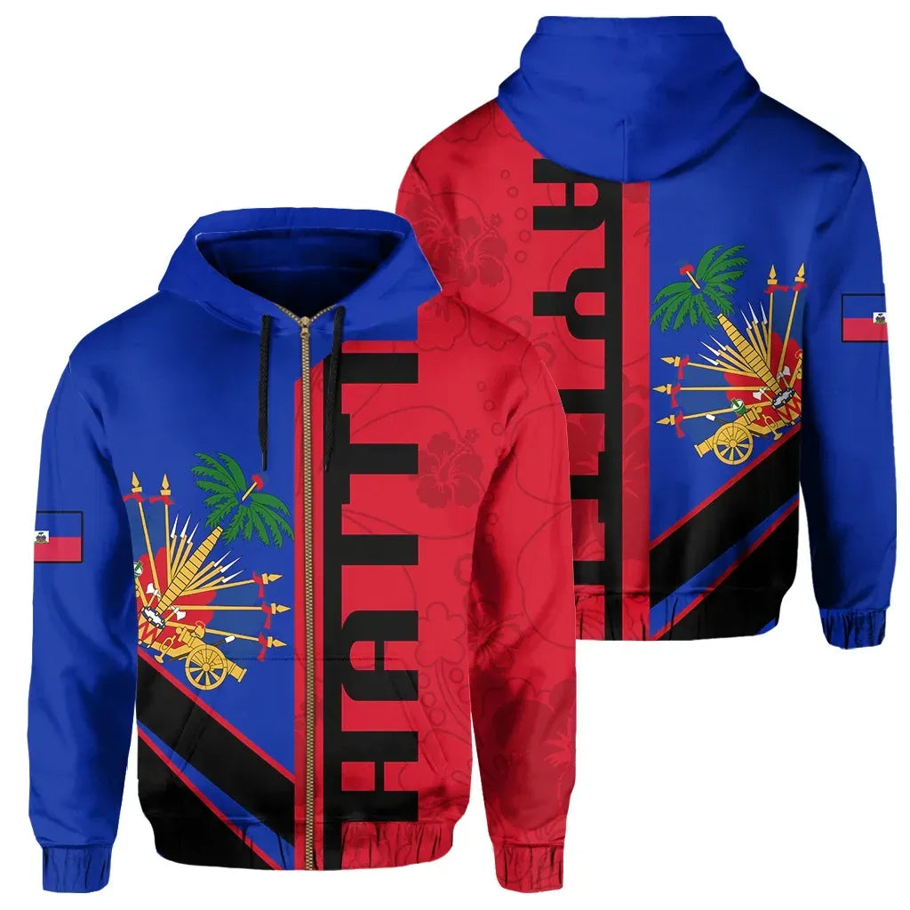 Haiti Half Concept Allover Zip Hoodie