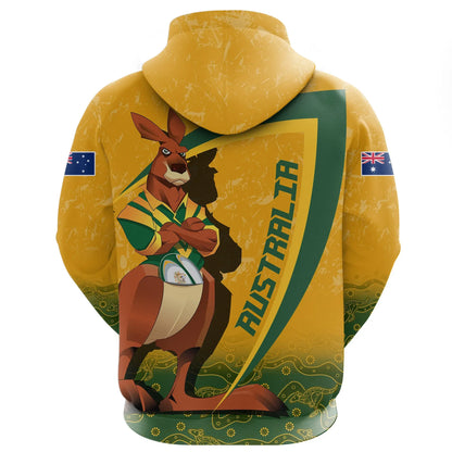 Australia Zip Hoodie Rugby Kangaroo