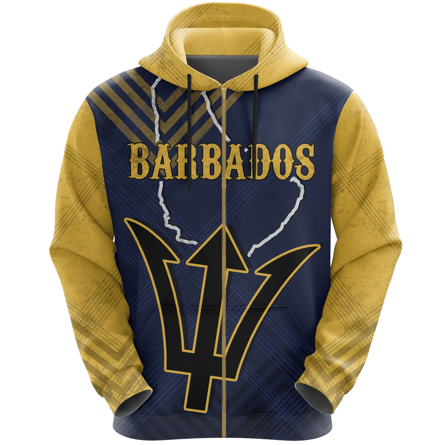Barbados Mix Zip Hoodie Unisex Printed Zip Hoodie