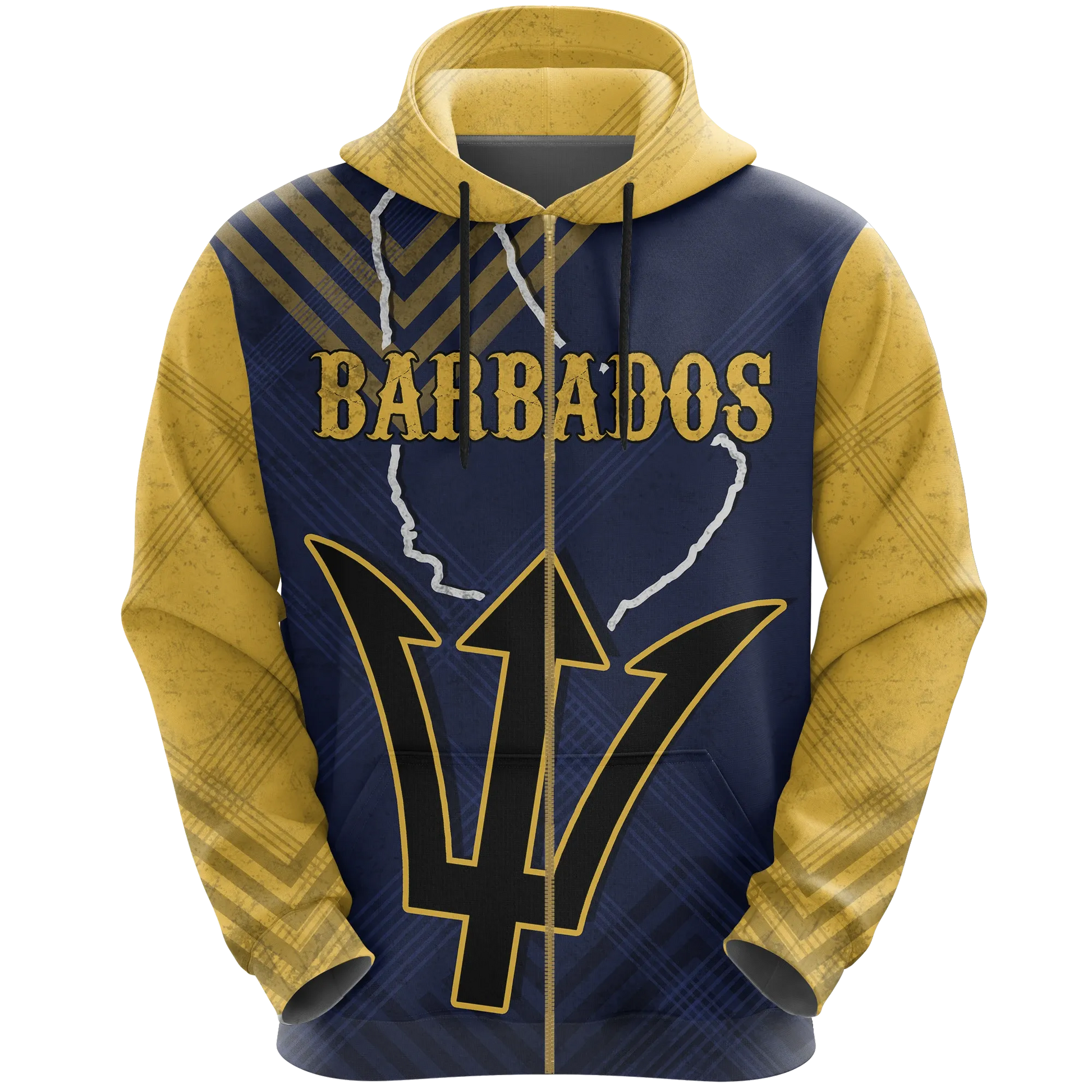 Barbados Mix Zip Hoodie Unisex Printed Zip Hoodie