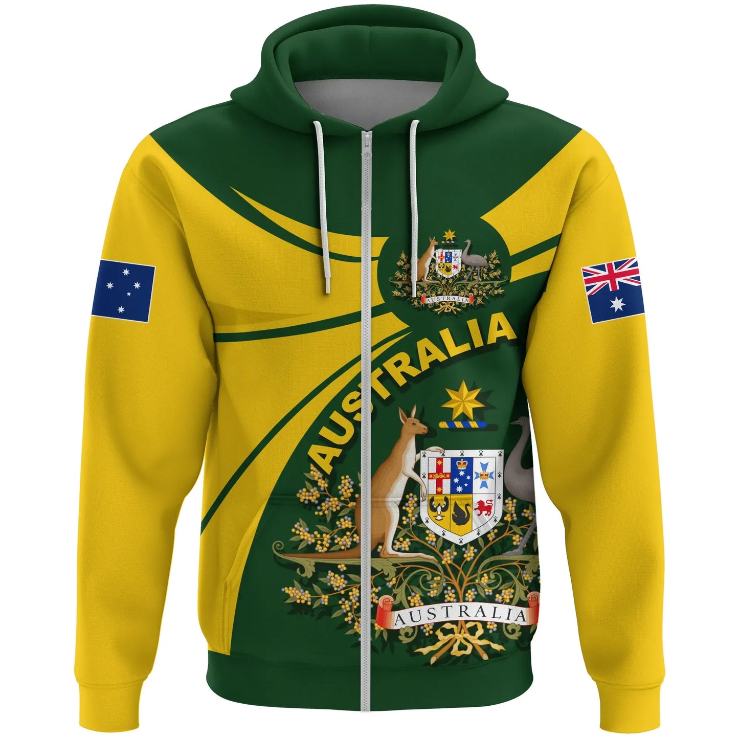 Australia Hoodie Zipper, Australia Round Coat Of Arms