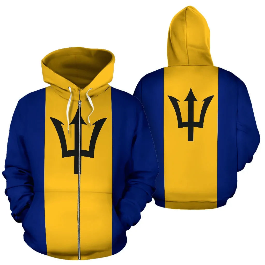 Barbados Zipper Hoodie Original Flag