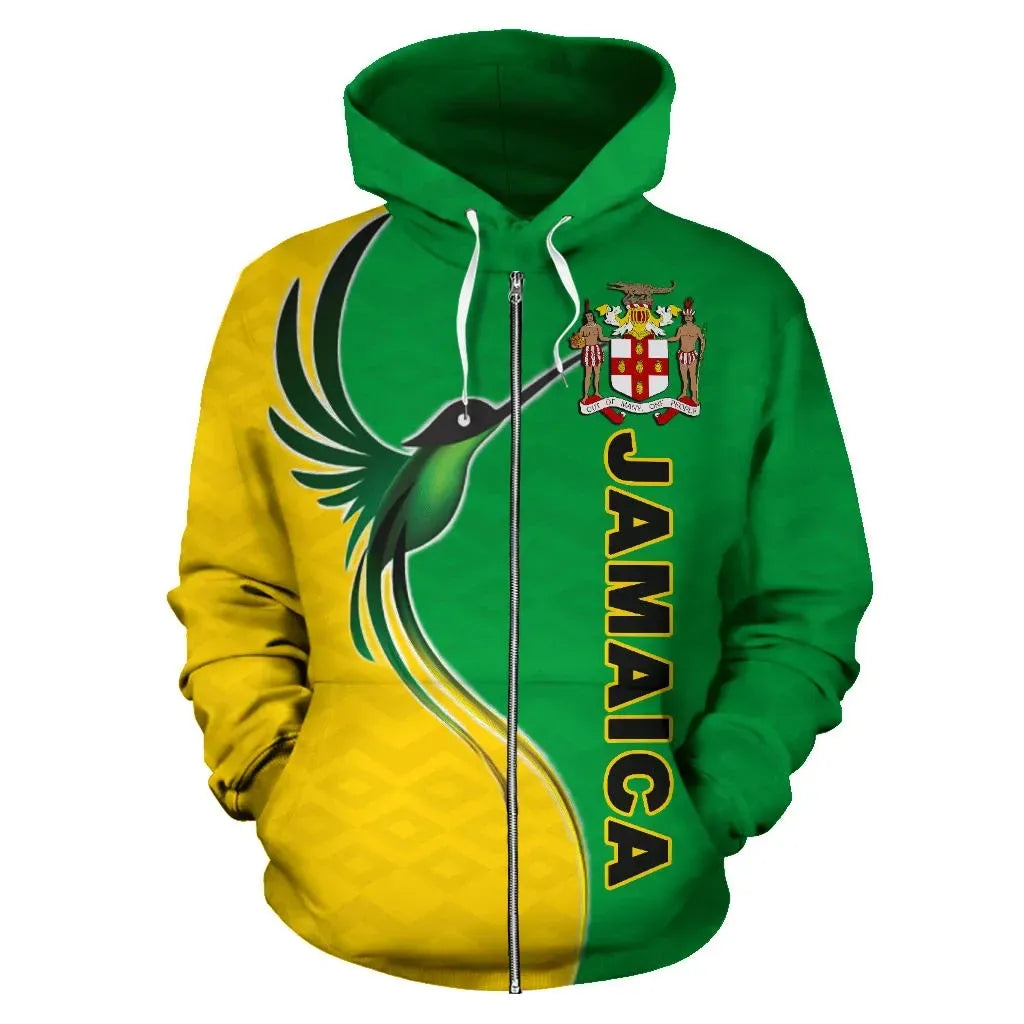 Jamaica Doctor Bird Zip Up Hoodie