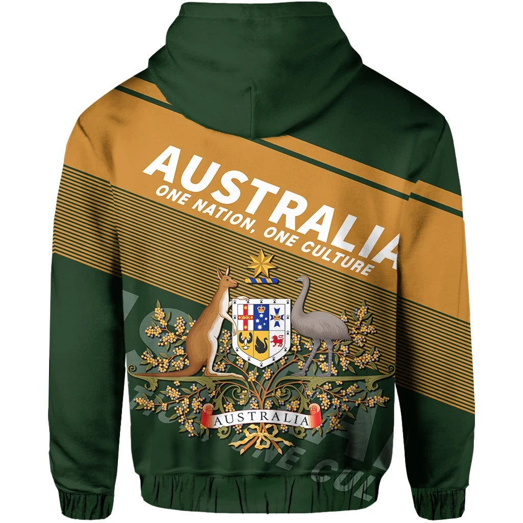 Australia Zipper Hoodie Flag Motto Limited Style