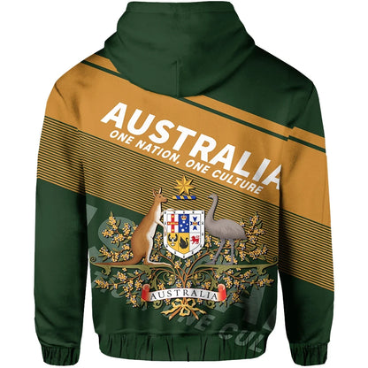 Australia Zipper Hoodie Flag Motto Limited Style