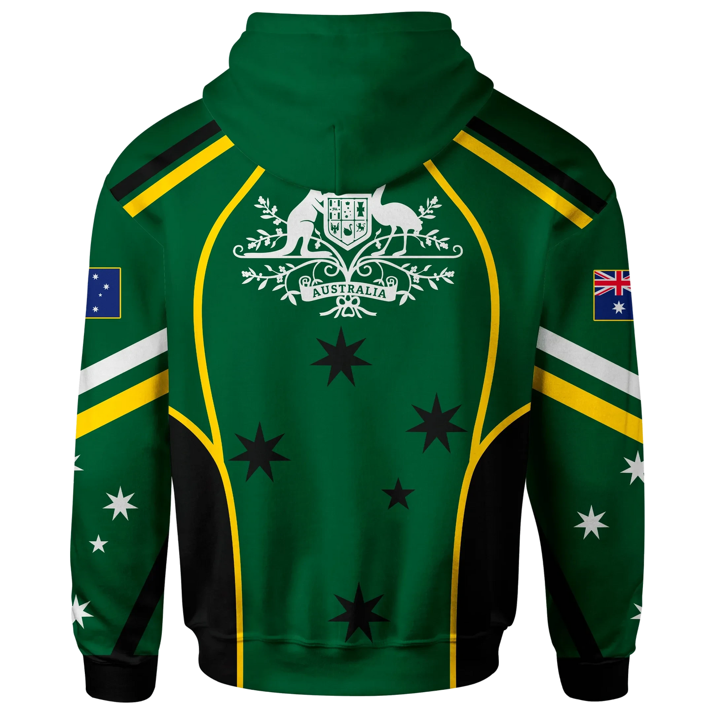 Australia Zip Up Hoodie Australian Coat Of Arms Green Hoodie Unisex