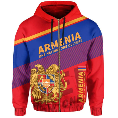 Armenia Flag Motto Zipper Hoodie Limited Style