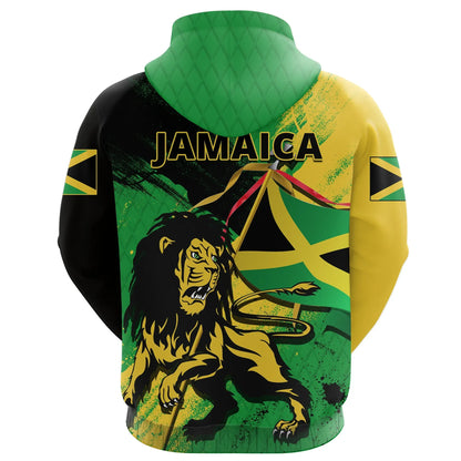 Jamaica Lion Of Judah Zip Hoodie Reggae