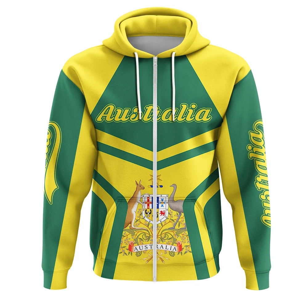 Australia Coat Of Arms Zip Up Hoodie My Style