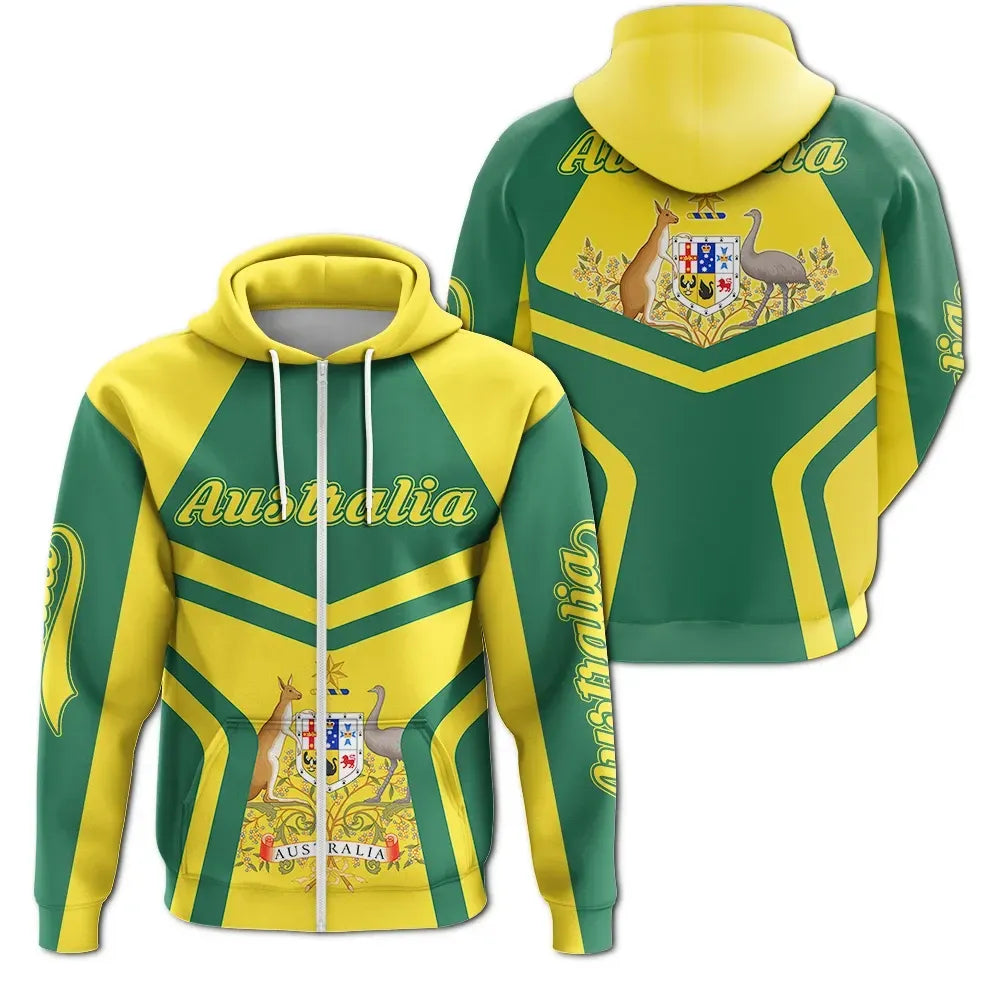 Australia Coat Of Arms Zip Up Hoodie My Style
