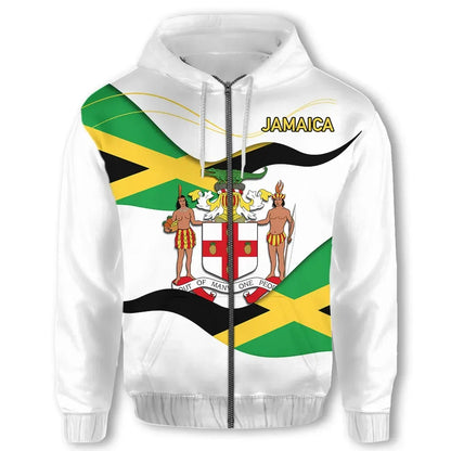 Jamaica Waving Flag Zip Hoodie