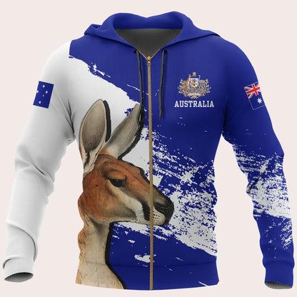 Australia Kangaroo Special Zip Hoodie