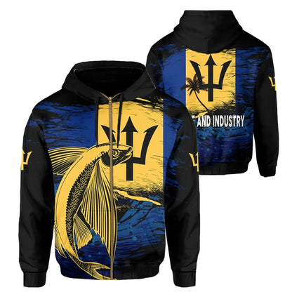 Barbados Zip Hoodie Flying Fish
