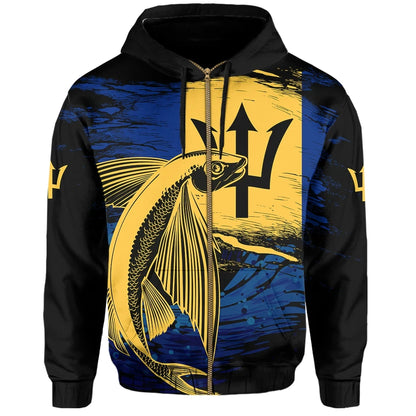 Barbados Zip Hoodie Flying Fish