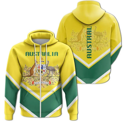 Australia Coat Of Arms Zip Hoodie Lucian Style