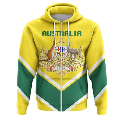 Australia Coat Of Arms Zip Hoodie Lucian Style