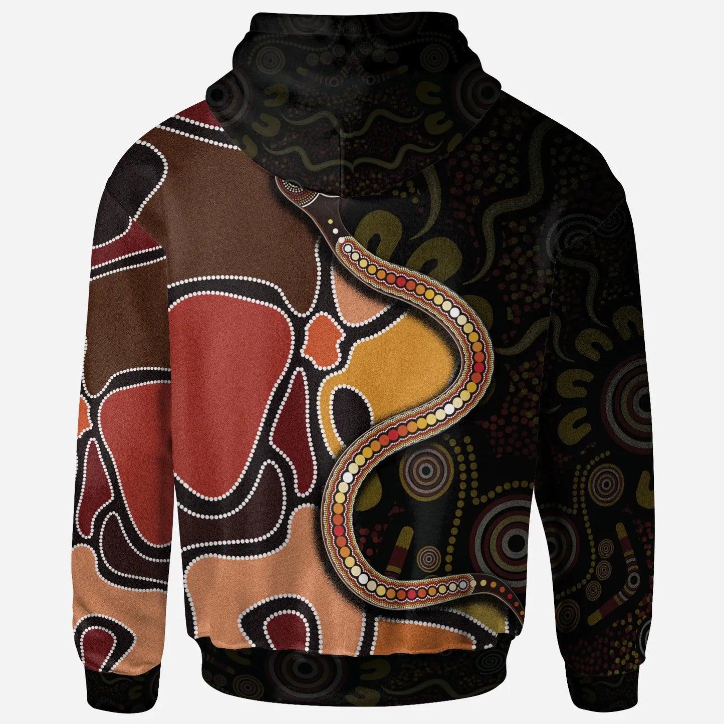 Australia Zip Up Hoodie Aboriginal Snake With Dot Painting