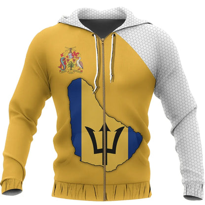 Barbados Map Special Zipper Hoodie