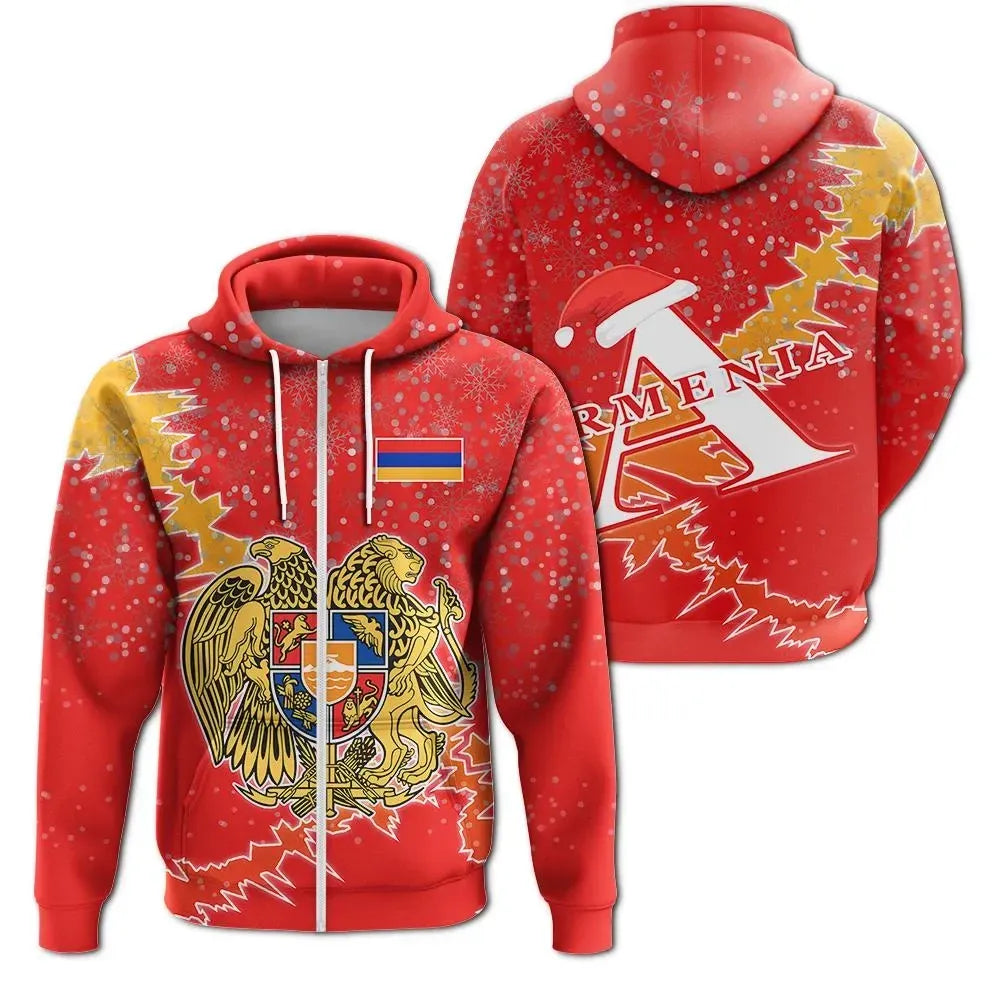 Armenia Christmas Coat Of Arms Zip Up Hoodie X Styl