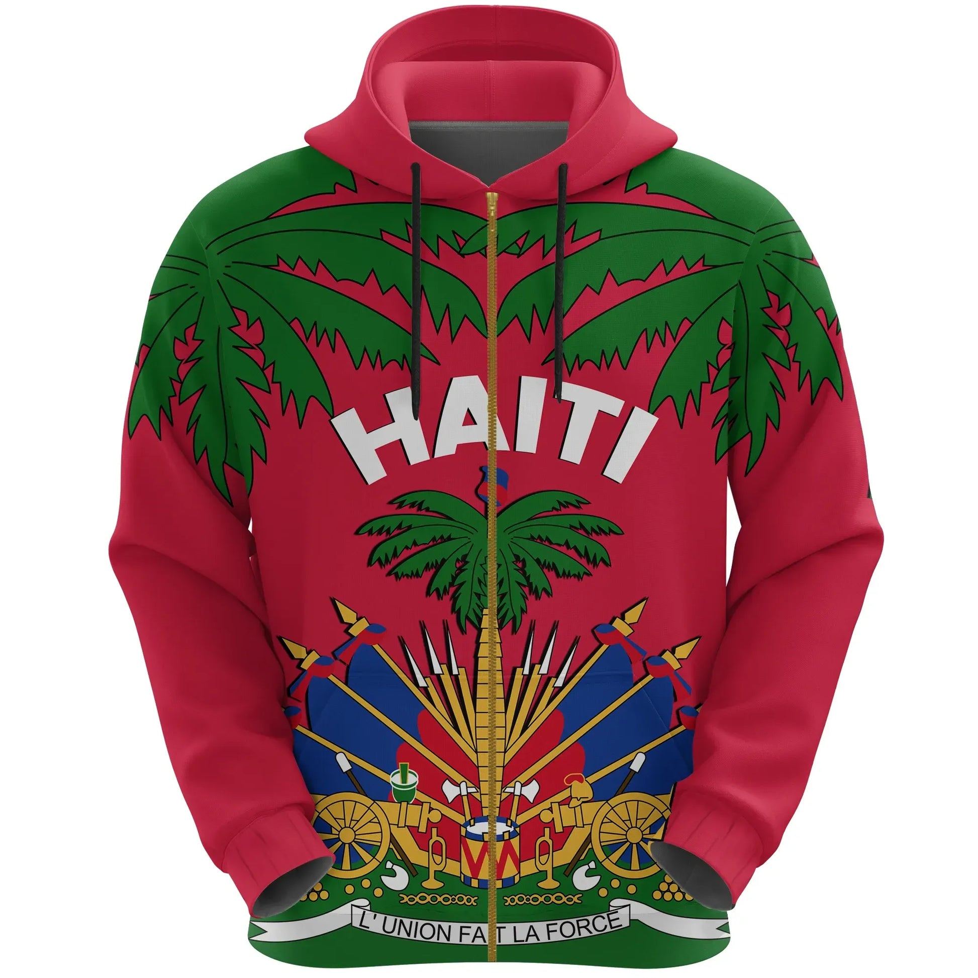 Coat Of Arms Haiti Zip Hoodie Le Marron Inconnu